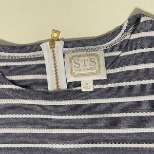 Sail to Sable Nautical Blue and White Stripped Mini Dress M